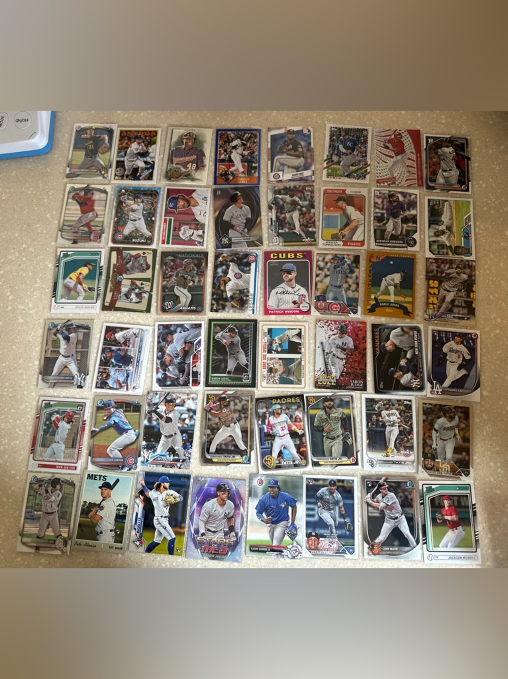 HUGE current Baseball Card Lot Rookies Prospects Bowman Chrome Topps Tatis Judge